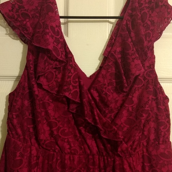 Torrid Wine Colored Lace Dress - Picture 3 of 8